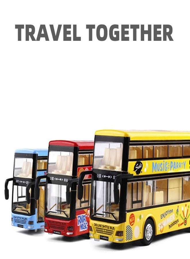 Ixora Plastic Kids Metal Bus Toy Die-Cast Double Decker Metal Bus 7.5 inch Luxury Bus 4 Wheel with 2 Openable Doors & Light Music (Multi Color) (c) - Image 5